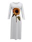 cheap Women&#039;s Clothing-Women&#039;s A Line Dress Basic Print Modern Flower / Floral Round Neck Spring &amp;  Fall Regular Blue White Black Pink Grey