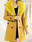 cheap Coats &amp; Trench Coats-Women&#039;s Winter Coat Belted Overcoat Double Breasted Lapel Pea Coat Long Coat with Fur Colllar Thermal Warm Windproof Trench Coat with Pockets Elegant Slim Fit Lady Jacket Fall Outerwear White