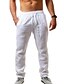 abordables Pants-Homme Pantalon en lin Pantalon Pantalon de plage Poche Cordon Ceinture élastique Plein Confort Respirable du quotidien mode Hip hop Kaki clair Noir Micro-élastique