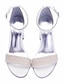baratos Sandals-Mulheres Sapatos De Casamento Stiletto Sapatos Bling Bling Sapatos de noiva Salto Robusto Dedo Aberto Vintage Couro Sintético Branco Marfim