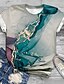 abordables Tops de talla grande-Mujer Talla extra Tops Camiseta Gradiente de Color Graphic Manga Corta Estampado Básico Pijo Cuello redondo Jersey de algodón spandex Diario Festivos Verano Verde Trébol Negro / Talla Grande