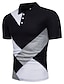 preiswerte Men&#039;s-Herren Poloshirt Hemdkragen Farbblock Weiß Schwarz Hell Gray Oberteile