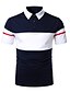 cheap Polos-Men&#039;s Golf Shirt Tennis Shirt Striped Collar Shirt Collar Daily Work Short Sleeve Patchwork Tops Basic Casual Daily Casual / Sporty Black / Red Light gray Red