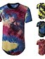 cheap Men&#039;s Clothing-summer  style men‘s fashion casual an code gradient color blooming hipster hip-hop short-sleeved t-shirt