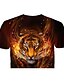 billige T-skjorter og skjorter til gutter-Gutt 3D Dyr Tiger T skjorte Kortermet 3D-utskrift Sommer Gatemote Kul Polyester Barn 3-12 år Skole utendørs Daglig