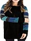 cheap Women&#039;s Sweaters-Women&#039;s Plus Size Tops Solid Color Blouse Long Sleeve Active Basic Casual Round Neck Polyester Date Vacation Fall Winter Color bar and gray Color bars and black