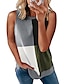 cheap Women&#039;s Tanks-spring  summer women‘s clothing color matching printed sleeveless top pullover  vest tank