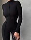 cheap Women&#039;s Jumpsuits-Women&#039;s Jumpsuit Solid Color Active Turtleneck Athletic Sport Long Sleeve Regular Fit Blue White Black S M L Spring