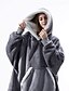 cheap Sleep &amp; Lounge-Women&#039;s Christmas Couple‘s Pajamas Nightgown Hoodie Blanket Wearable Blanket Grid / Plaid Pure Color Plush Simple Comfort Xmas Home Party Fleece Warm Gift Patchwork Pocket Fall Winter Black Gray
