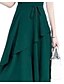 cheap Casual Dresses-Women&#039;s Knee Length Dress A Line Dress Green Short Sleeve Layered Lace up Solid Color Boat Neck Spring Summer Elegant Vintage 2021 M L XL 2XL 3XL 4XL