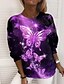 cheap Hoodies &amp; Sweatshirts-Women&#039;s Butterfly Sparkly Glittery Sweatshirt Pullover Print 3D Print Daily Sports Active Streetwear Hoodies Sweatshirts  Green Blue Purple