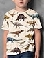 baratos Camisetas Para Meninos-Infantil Para Meninos Camisa Manga Curta Cinzento Impressão 3D Animal Diário Ao ar livre Ativo 4-12 anos / Verão