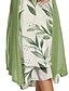 cheap Casual Dresses-Women&#039;s Midi Dress Dress Set Two Piece Dress Shift Dress Green Floral 3/4 Length Sleeve Summer Spring Print Elegant Crew Neck 2023 M L XL XXL 3XL 4XL