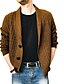 baratos Roupa de Homem-Suéter masculino cardigan de manga comprida moda cidade com decote em v suéter masculino suéter de malha cardigan