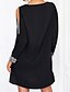 cheap Casual Dresses-Women&#039;s Knee Length Dress Shift Dress Black Long Sleeve Sequins Cold Shoulder Pure Color V Neck Spring Summer Stylish Casual Modern 2022 Loose S M L XL XXL 3XL