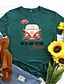 cheap T-Shirts-Women&#039;s Home Daily Valentine&#039;s Day T shirt Tee Valentine&#039;s Day Couple Short Sleeve Graphic Heart Letter Round Neck Print Basic Vintage Tops Green Blue Pink S
