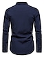 abordables Ropa de Hombre-Hombre Camisa Obispo Básico Escote Chino Medio Primavera verano Blanco Negro Caqui Azul Marino