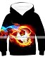 billige Hættetrøjer og sweatshirts til drenge-Drenge 3D Fodbold Hattetrøje Langærmet 3D-udskrivning Efterår Vinter Aktiv Basale Polyester Rayon Børn 3-12 år udendørs Daglig