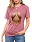 preiswerte T-shirts-Damen Graphic 3D Heim Täglich Kurzarm T Shirt Rundhalsausschnitt Bedruckt Basic Vintage Sexy Oberteile Grün Schwarz Blau S