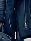 preiswerte Damenmäntel und Trenchcoats-Damen Jacke Pelzkragen Tasche Standard Mantel Schwarz Täglich Casual Reisverschluss Herbst Umlegekragen Regular Fit S M L XL XXL