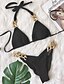 cheap Bikini-Women&#039;s Swimwear Bikini 2 Piece Normal Swimsuit Slim Solid Color Plunge Fashion Hawaiian Bathing Suits