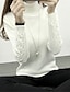 cheap Sweaters-Women&#039;s Pullover Sweater Jumper Pullover Jumper Turtleneck Knit Polyester Knitted Thin Fall Winter Home Valentine&#039;s Day Daily Stylish Basic Sexy Long Sleeve Solid Color Black White Pink S M L