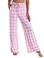 cheap Sleep &amp; Lounge-Women&#039;s Pajamas Pants Pjs Grid / Plaid Fashion Comfort Sweet Party Home Christmas Cotton Long Pant Pant Summer Spring Light Pink Black