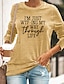 cheap T-Shirts-Women&#039;s T shirt Graphic Text Graphic Prints Round Neck Basic Tops Green Blue Black