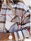 billige Tops &amp; Blouses-Dame Skjorte Bluse Shacket Sort Lyserød Grøn Knap Lomme Ternet Farveblok Daglig Weekend Langærmet Krave Gade Basale Regulær