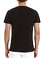 baratos T-Shirts-Homens Camiseta Camiseta Básico Henley Média Primavera Verão Preto Cáqui Branco