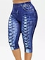 abordables Pantalones Mujer-Mujer Chinos Poliéster Degradado Negro Azul Piscina Deportivo Cintura Alta Medio corto Yoga Casual Primavera Otoño