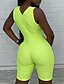 cheap Jumpsuits &amp; Rompers-Women&#039;s Romper Letter Zipper Casual V Neck Sport Casual Sleeveless Regular Fit Green Blue Black S M L Spring