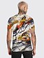 billige Men&#039;s Socks-Herre T-Shirts T-shirt Grafisk Grafiske tryk 3D-udskrivning Rund hals Afslappet Daglig Kortærmet 3D-udskrivning Toppe Mode Designer Bekvem Orange / Sommer