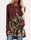 cheap Women&#039;s Blouses-Women&#039;s T shirt Dress Tunic T shirt Cat Cat Graphic Round Neck Print Basic Casual Tops Blue Wine Gray / 3D Print
