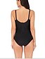 cheap One Piece-Women&#039;s Swimwear One Piece Monokini Plus Size Swimsuit Solid Color Tummy Control Open Back Black Navy Blue Strap Bathing Suits Vacation Fashion New / Modern / Padded Bras