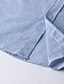 abordables Ropa de Hombre-Hombre Camisa Obispo Básico Cuello Camisero Medio Primavera, Otoño, Invierno, Verano Azul Piscina
