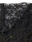 baratos Vestidos de Renda-Mulheres Vestido maxi longo Tubinho Preto Manga Curta Frufru Renda Côr Sólida Gola Redonda Outono Primavera Festa à moda Elegante 2022 S M L XL XXL 3XL / Vestido de festa