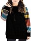 cheap Women&#039;s Sweaters-Women&#039;s Plus Size Tops Solid Color Blouse Long Sleeve Active Basic Casual Round Neck Polyester Date Vacation Fall Winter Color bar and gray Color bars and black