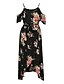 baratos Vestidos Tamanhos Grandes für Damen-Mulheres Tamanho Grande Floral Vestido Swing Fenda Decote V Manga Curta Casual Primavera Verão Casual Diário Vestido maxi longo Vestido / Imprimir