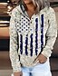 cheap Hoodies &amp; Sweatshirts-Women&#039;s Hoodie Sweatshirt Pullover American US Flag Active Streetwear Drawstring Front Pocket Print Gray Daily Sports Hooded Long Sleeve Without Lining Micro-elastic Fall &amp; Winter