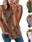 cheap Women&#039;s Clothing-spring  summer  Women‘s clothing star print sleeveless blouse pullover  vest