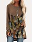 cheap Women&#039;s Blouses-Women&#039;s T shirt Dress Tunic T shirt Cat Cat Graphic Round Neck Print Basic Casual Tops Blue Wine Gray / 3D Print