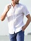 cheap Men&#039;s-Men&#039;s Shirt Linen Shirt Collar Shirt Collar Solid Color Plain Green White Black Gray Short Sleeve Button Basic Daily Tops Cotton Daily Casual Casual Daily