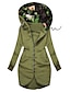 cheap Jackets-Women&#039;s Jacket Hoodied Jacket Winter Sport Daily Long Coat Warm Regular Fit Casual Streetwear St. Patrick&#039;s Day Jacket Long Sleeve Drawstring Pocket Trees / Leaves Solid Color Green Red Navy Blue