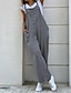 cheap Jumpsuits &amp; Rompers-Women&#039;s Overall Solid Color Casual Casual Daily Sleeveless Regular Fit Green Black Gray S M L Summer