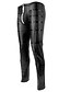 cheap Pants-Men&#039;s Daily Club Faux Leather PU Sporty Legging Pure Color Solid Colored Mid Waist Black S M L / Zipper