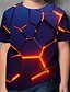 preiswerte Jungen T-Shirts &amp; Hemden-Kinderbekleidung Jungen T-Shirt Kurzarm blau 3D-Druck optische Täuschung Sommer Top 4-12 Jahre