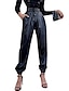cheap Pants-Women&#039;s Fashion Side Pockets Elastic Drawstring Design Jogger Chinos Full Length Pants Micro-elastic Casual Weekend Plain Mid Waist Comfort Black S M L