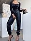 cheap Pants-Women&#039;s Fashion Side Pockets Elastic Drawstring Design Jogger Chinos Full Length Pants Micro-elastic Casual Weekend Plain Mid Waist Comfort Black S M L