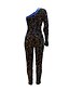 abordables Jumpsuits &amp; Rompers-Costume de chat Femme Couleur unie Actif Une Epaule Soirée Manches Longues Moulante Bleu S L&#039;autume